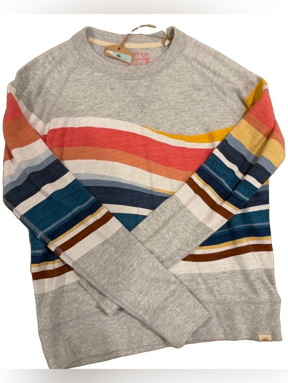 NWT Faherty Sunwashed Organic Crewneck - Soleil Waves Size XS